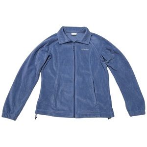 Women’s Columbia Benton Full Zip Fleece Jacket Coat Blue M 2 Pockets Drawstring